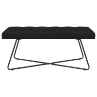 Produktbild för Bänk med knappar Svart 110 x 40 x 46 cm Tyg