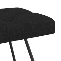Produktbild för Bänk med knappar Svart 110 x 40 x 46 cm Tyg