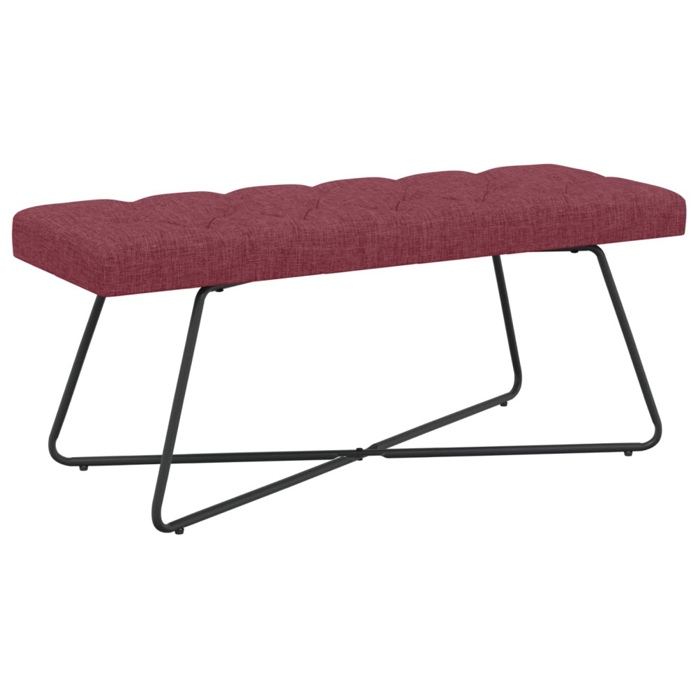 Produktbild för Bänk med knappar Vinröd 110 x 40 x 46 cm Tyg