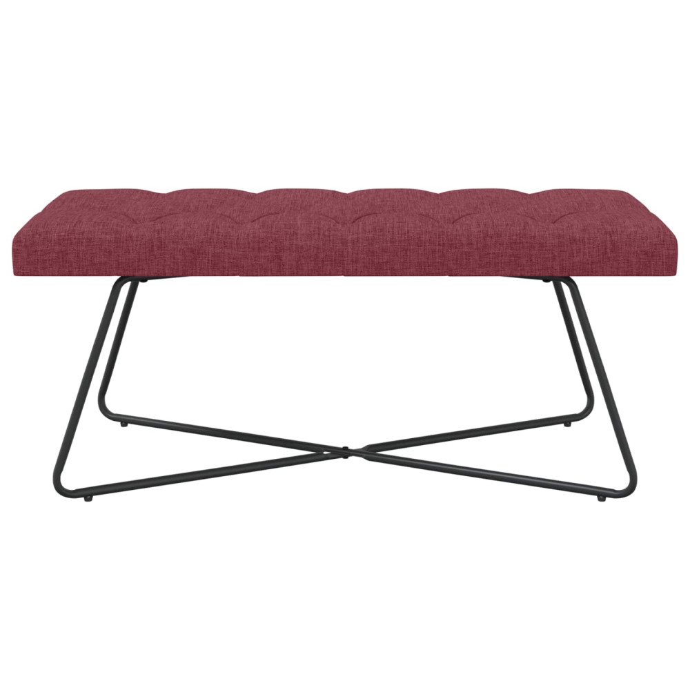 Produktbild för Bänk med knappar Vinröd 110 x 40 x 46 cm Tyg