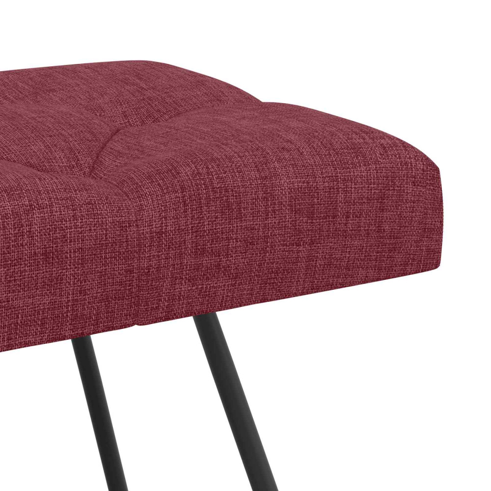 Produktbild för Bänk med knappar Vinröd 110 x 40 x 46 cm Tyg