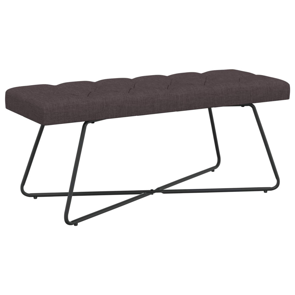Produktbild för Bänk med knappar Mörkbrun 110 x 40 x 46 cm Tyg