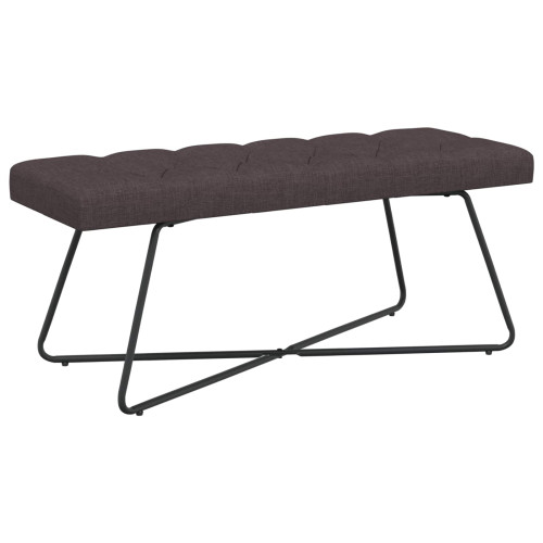vidaXL Bänk med knappar Mörkbrun 110 x 40 x 46 cm Tyg