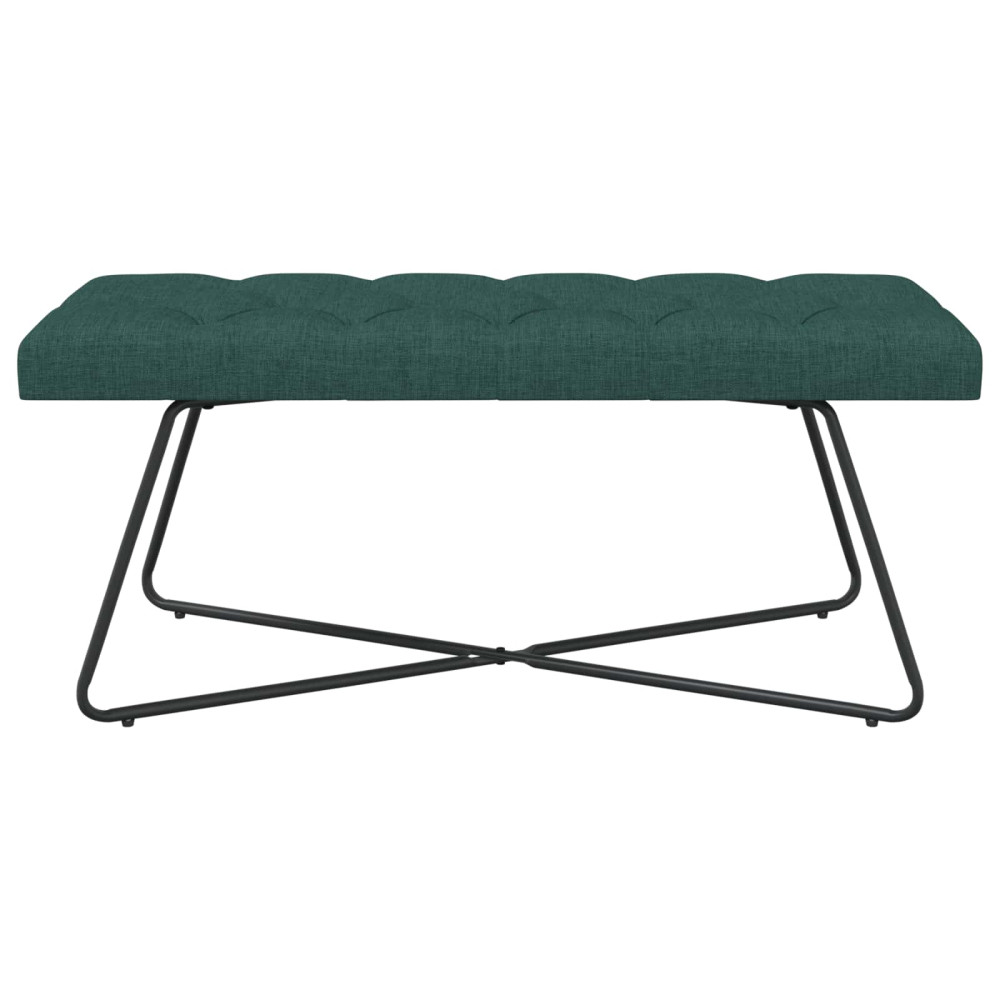 Produktbild för Bänk med knappar Mörkgrön 110 x 40 x 46 cm Tyg