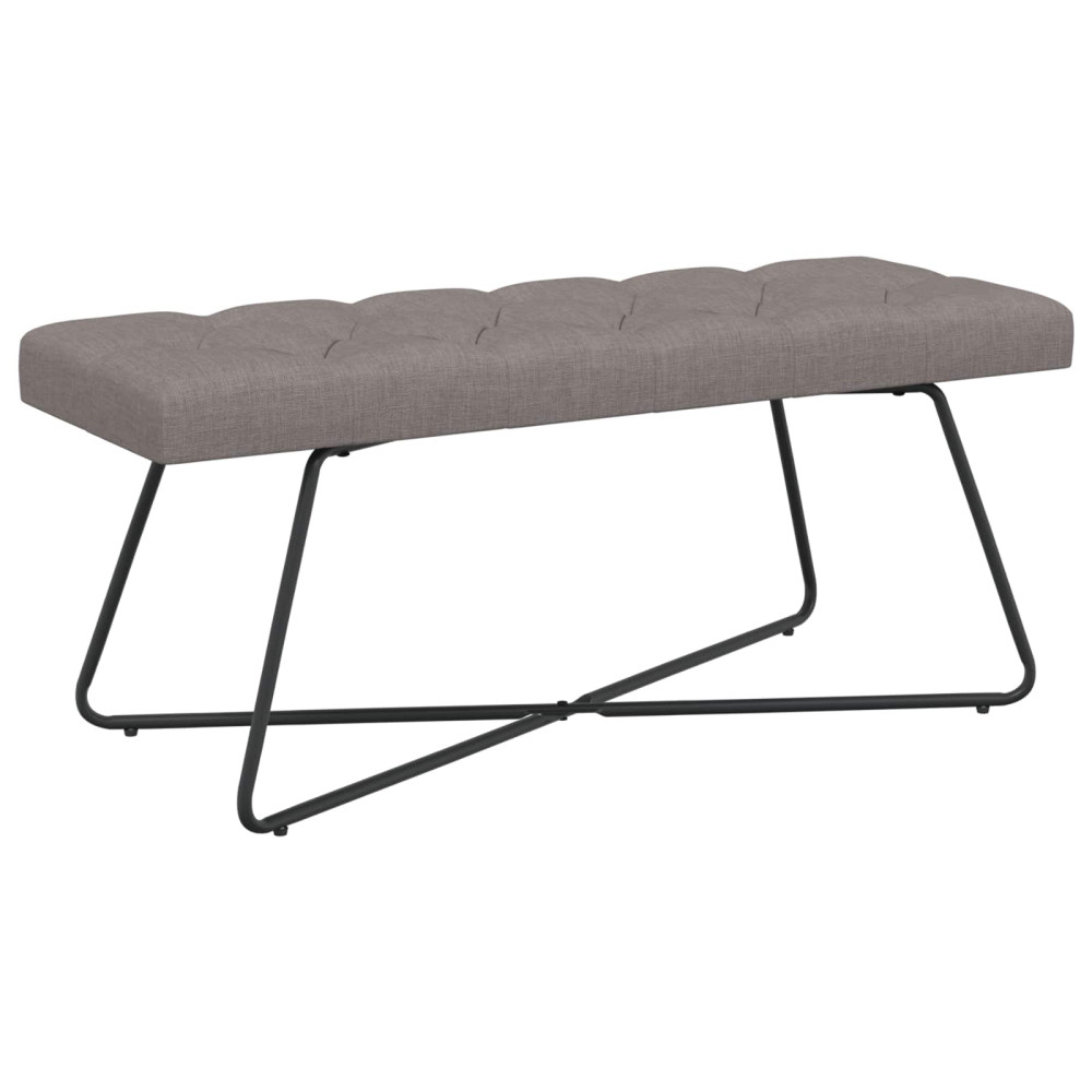 Produktbild för Bänk med knappar Taupe 110 x 40 x 46 cm Tyg