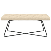 Produktbild för Bänk med knappar Gräddvit 110 x 40 x 46 cm Tyg