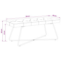 Produktbild för Bänk med knappar Gräddvit 110 x 40 x 46 cm Tyg