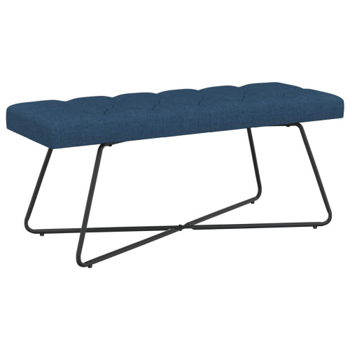 vidaXL Bänk med knappar Blå 110 x 40 x 46 cm Tyg