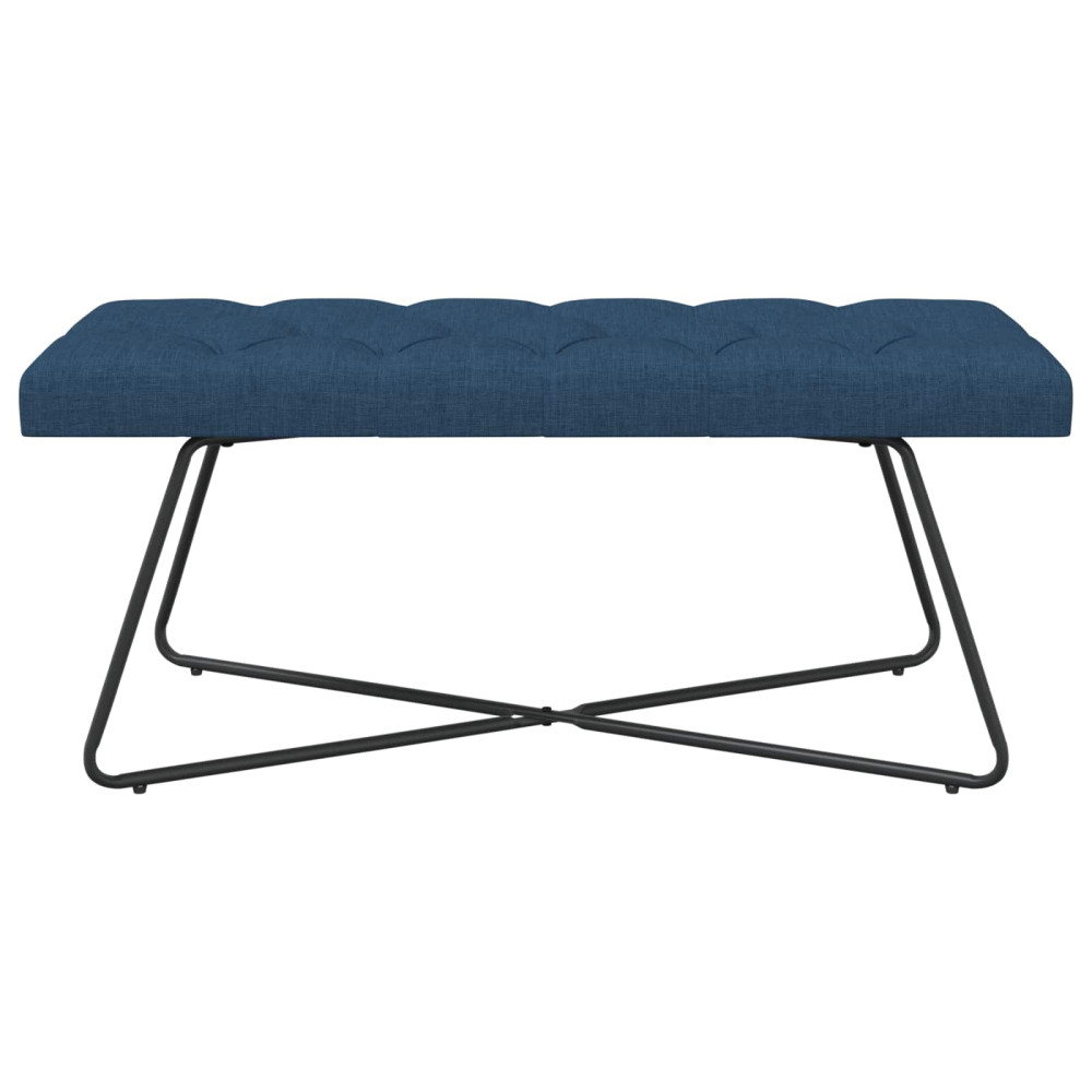 Produktbild för Bänk med knappar Blå 110 x 40 x 46 cm Tyg