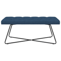 Produktbild för Bänk med knappar Blå 110 x 40 x 46 cm Tyg