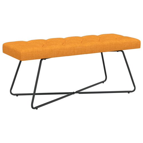 vidaXL Bänk med knappar Mörkgul 110 x 40 x 46 cm Tyg
