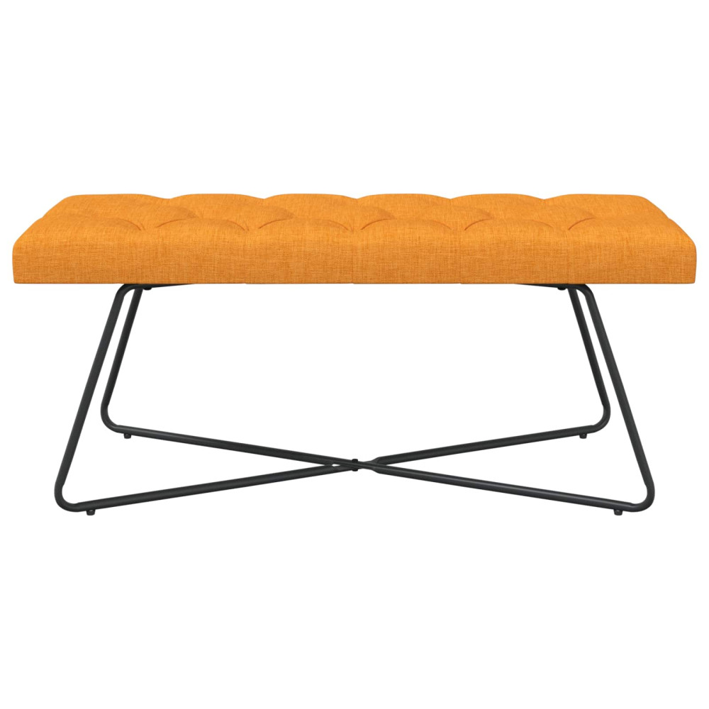 Produktbild för Bänk med knappar Mörkgul 110 x 40 x 46 cm Tyg