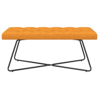 Produktbild för Bänk med knappar Mörkgul 110 x 40 x 46 cm Tyg