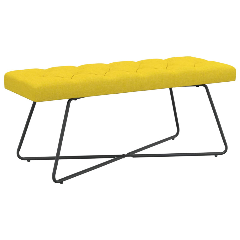 Produktbild för Bänk med knappar Ljusgul 110 x 40 x 46 cm Tyg