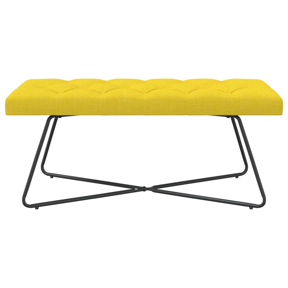 Produktbild för Bänk med knappar Ljusgul 110 x 40 x 46 cm Tyg