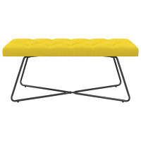 Produktbild för Bänk med knappar Ljusgul 110 x 40 x 46 cm Tyg