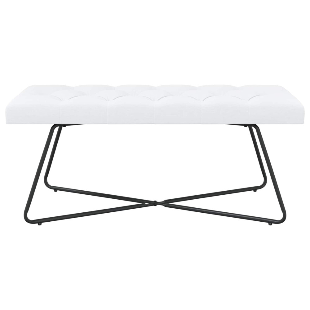 Produktbild för Bänk med knappar Vit 110 x 40 x 46 cm Tyg