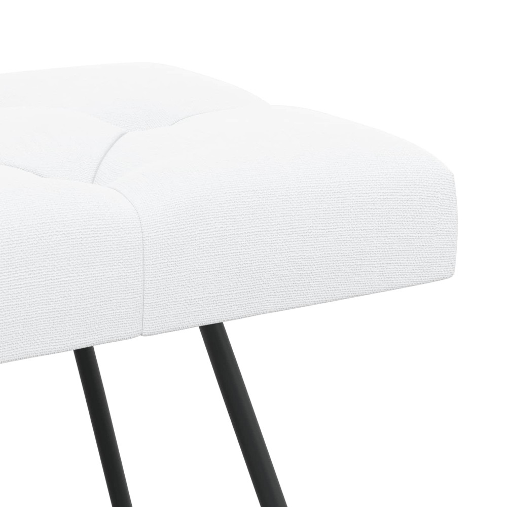 Produktbild för Bänk med knappar Vit 110 x 40 x 46 cm Tyg