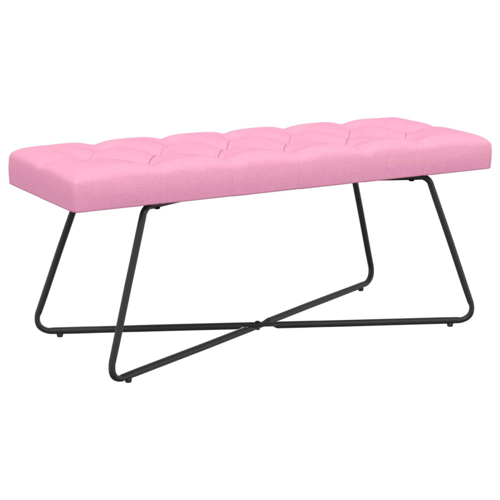 Produktbild för Bänk med knappar Rosa 110 x 40 x 46 cm Tyg