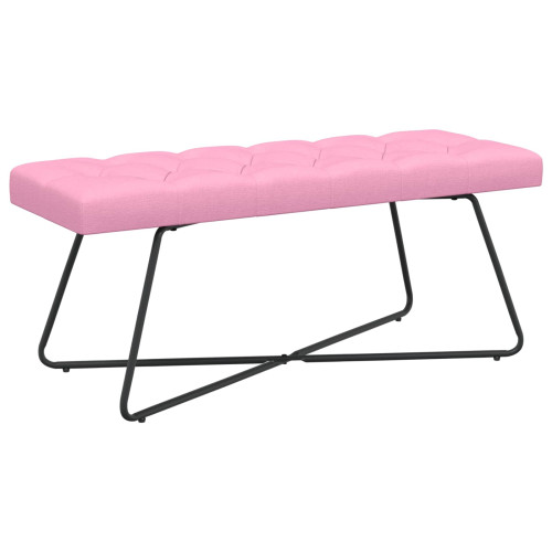 vidaXL Bänk med knappar Rosa 110 x 40 x 46 cm Tyg