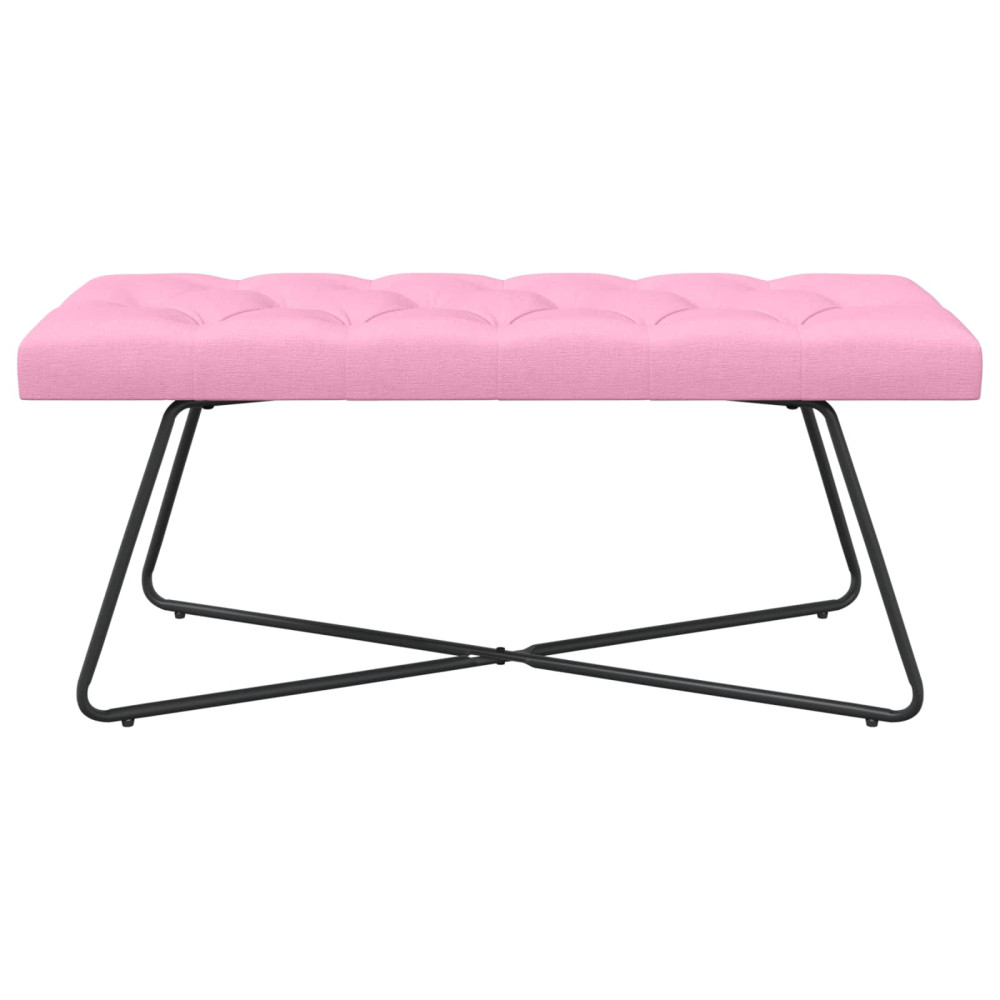Produktbild för Bänk med knappar Rosa 110 x 40 x 46 cm Tyg