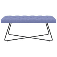 Produktbild för Bänk med knappar Jeansblå 110 x 40 x 46 cm Tyg