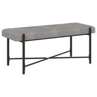 Produktbild för Knappstoppad bänk med kuddar Ljusgrå 110 x 40 x 46 cm Sammet