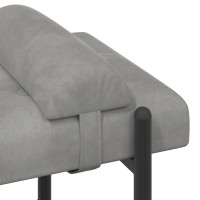 Produktbild för Knappstoppad bänk med kuddar Ljusgrå 110 x 40 x 46 cm Sammet