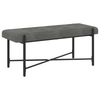 Produktbild för Knappstoppad bänk med kuddar Mörkgrå 110 x 40 x 46 cm Sammet