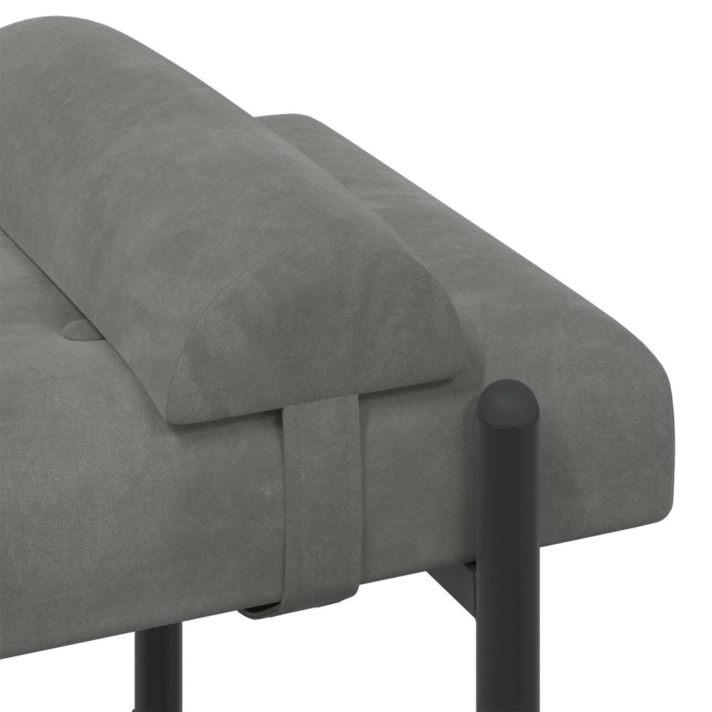 Produktbild för Knappstoppad bänk med kuddar Mörkgrå 110 x 40 x 46 cm Sammet