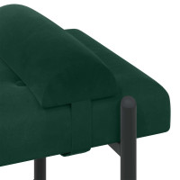 Produktbild för Knappstoppad bänk med kuddar Mörkgrön 110 x 40 x 46 cm Sammet