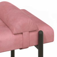 Produktbild för Knappstoppad bänk med kuddar Rosa 110 x 40 x 46 cm Sammet