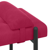 Produktbild för Knappstoppad bänk med kuddar Vinröd 110 x 40 x 46 cm Sammet