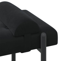 Produktbild för Knappstoppad bänk med kuddar Svart 110 x 40 x 46 cm Sammet