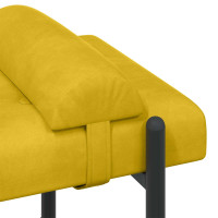 Produktbild för Knappstoppad bänk med kuddar Gul 110 x 40 x 46 cm Sammet