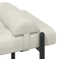 Produktbild för Knappstoppad bänk med kuddar Gräddvit 110 x 40 x 46 cm Sammet