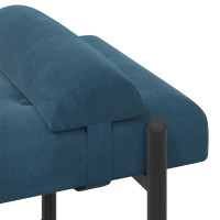 Produktbild för Knappstoppad bänk med kuddar Blå 110 x 40 x 46 cm Sammet