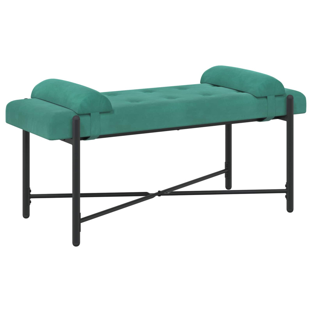 Produktbild för Knappstoppad bänk med kuddar Turkos 110 x 40 x 46 cm Sammet