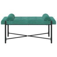Produktbild för Knappstoppad bänk med kuddar Turkos 110 x 40 x 46 cm Sammet