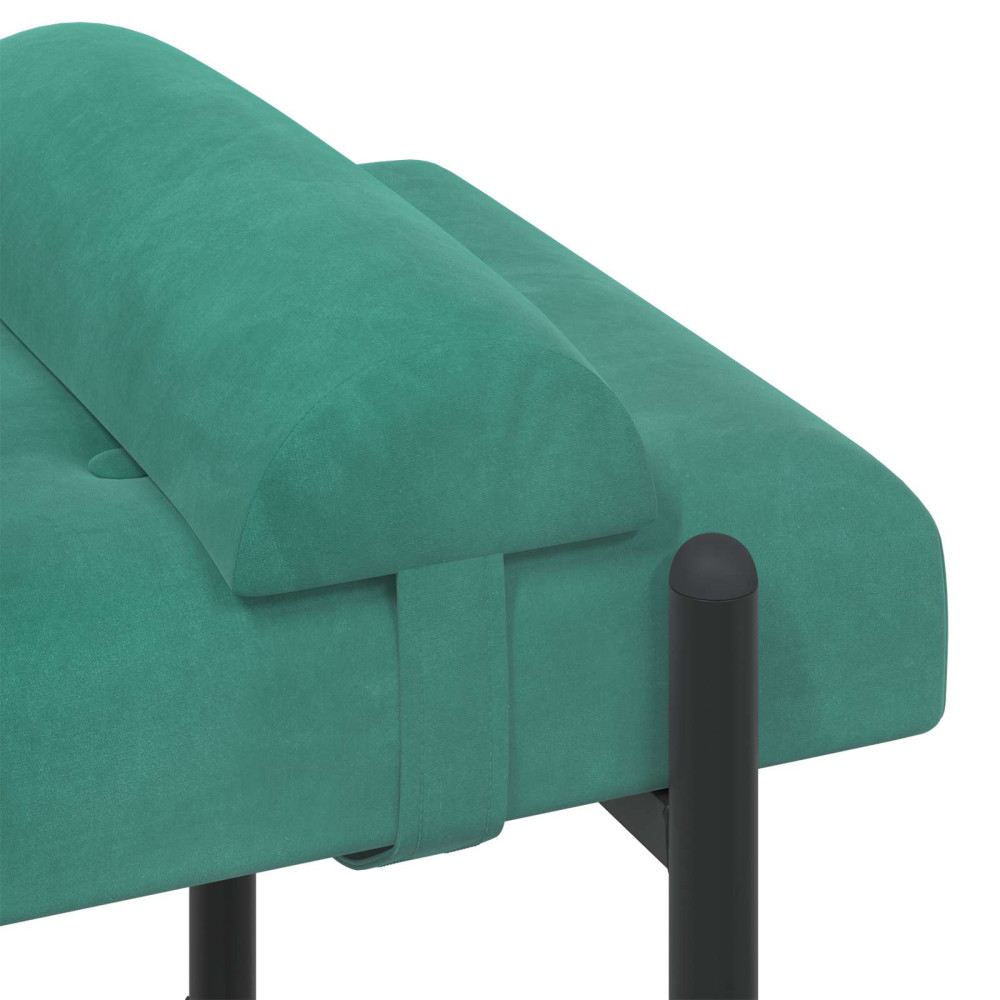 Produktbild för Knappstoppad bänk med kuddar Turkos 110 x 40 x 46 cm Sammet