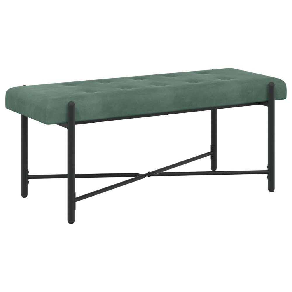 Produktbild för Knappstoppad bänk med kuddar Havgrön 110 x 40 x 46 cm Sammet