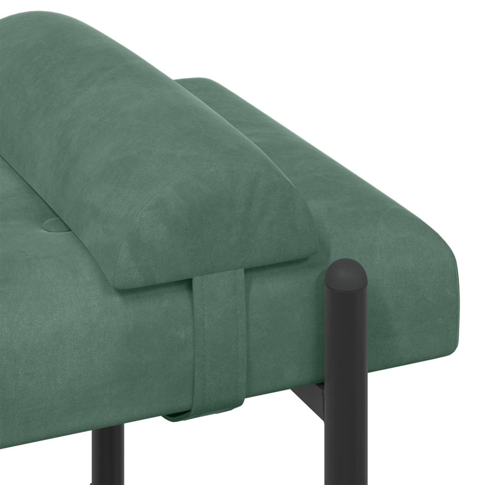 Produktbild för Knappstoppad bänk med kuddar Havgrön 110 x 40 x 46 cm Sammet