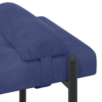 Produktbild för Knappstoppad bänk med kuddar Polisblå 110 x 40 x 46 cm Sammet