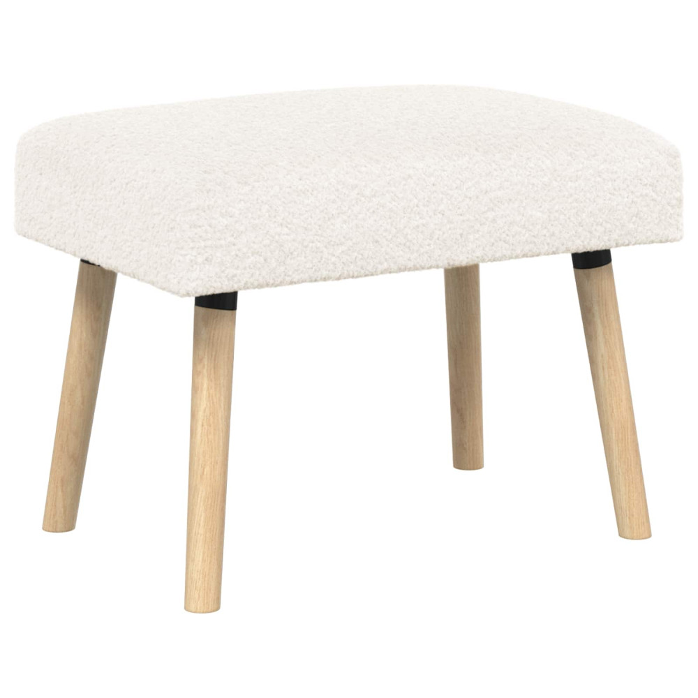 Produktbild för bänk Enfärgad Gräddvit 60 x 40 x 45 cm Bouclé