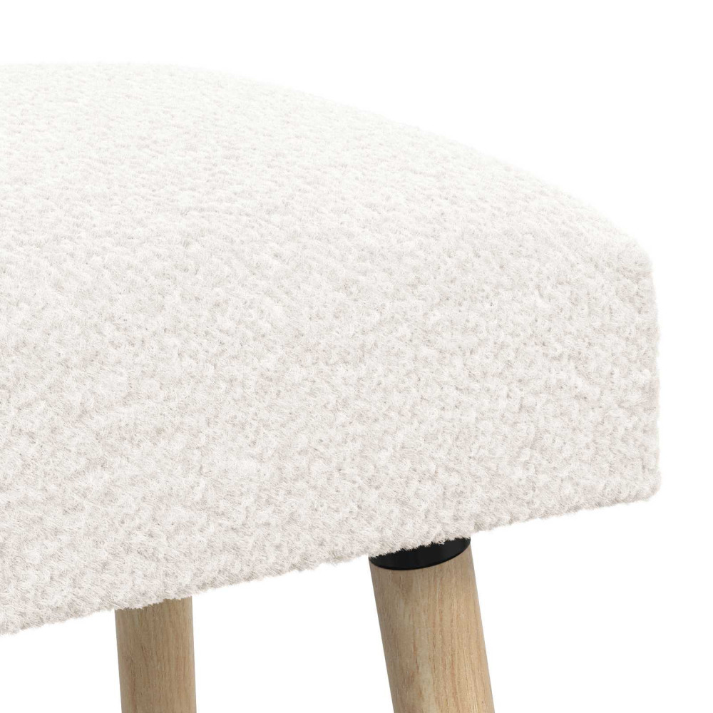 Produktbild för bänk Enfärgad Gräddvit 60 x 40 x 45 cm Bouclé