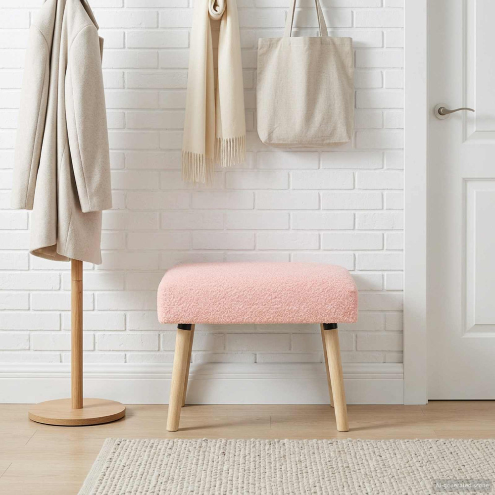 Produktbild för bänk Enfärgad Rosa 60 x 40 x 45 cm Bouclé