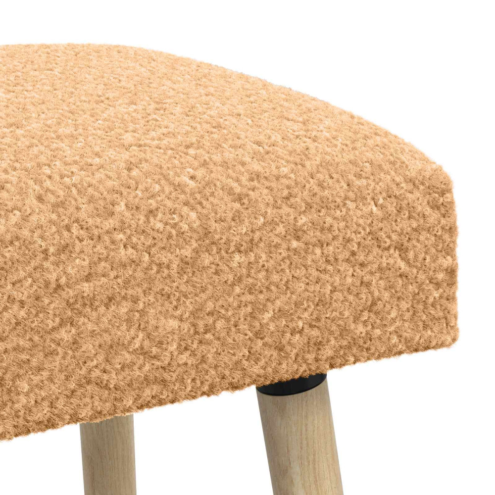 Produktbild för bänk Enfärgad Beige 60 x 40 x 45 cm Bouclé