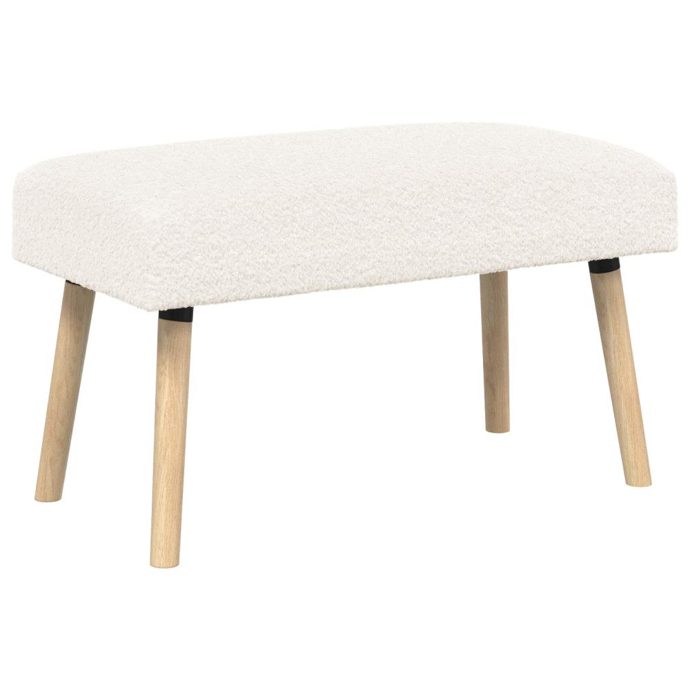 Produktbild för bänk Enfärgad Gräddvit 80 x 40 x 46 cm Bouclé