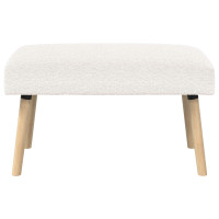 Produktbild för bänk Enfärgad Gräddvit 80 x 40 x 46 cm Bouclé