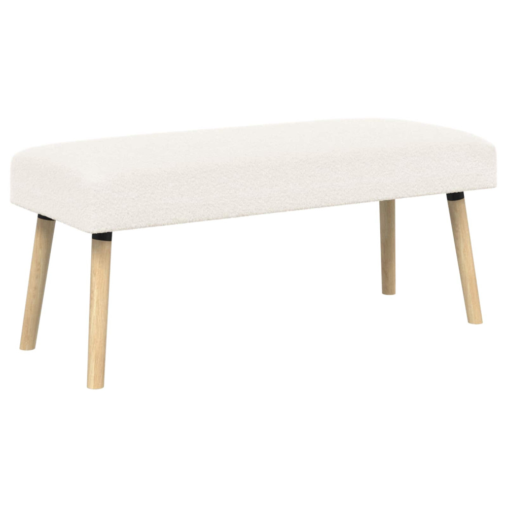 Produktbild för bänk Enfärgad Gräddvit 110 x 40 x 46 cm Bouclé